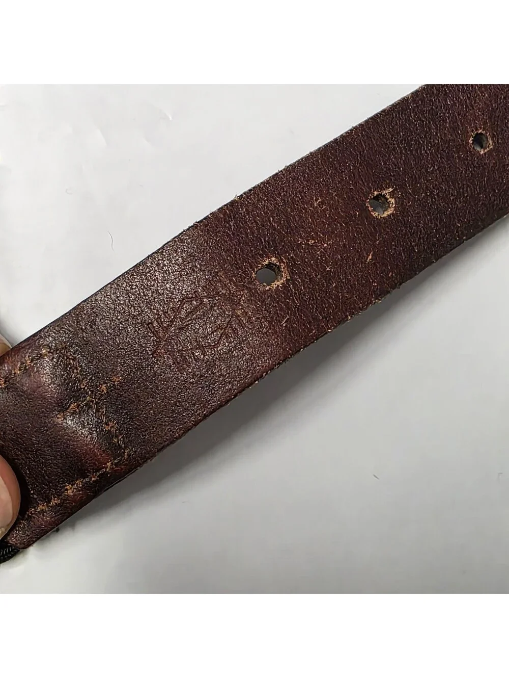 Martin Dingman Belt Mens 100 40 Brown Leather Nylon Trim Silver Buckle Golf